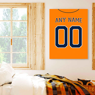 Houston Jersey Custom Canvas Print Wall Art for Boy Girl Men Women Baseball Personalized Canvas Art